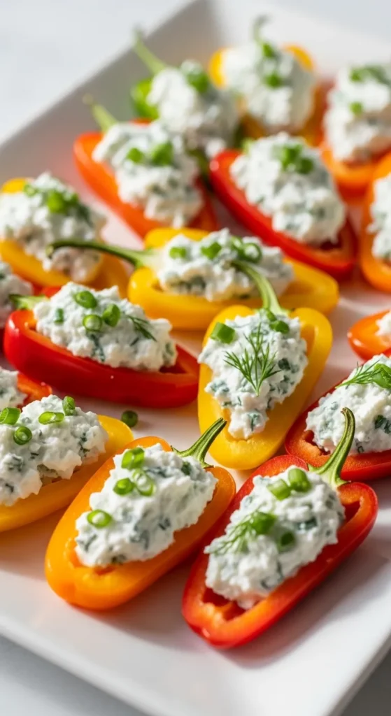 Herbed Cream Cheese Stuffed Mini Peppers