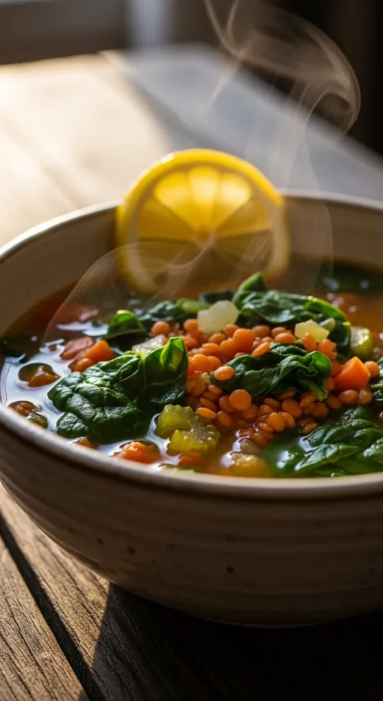 Lentil and Spinach Spring Soup