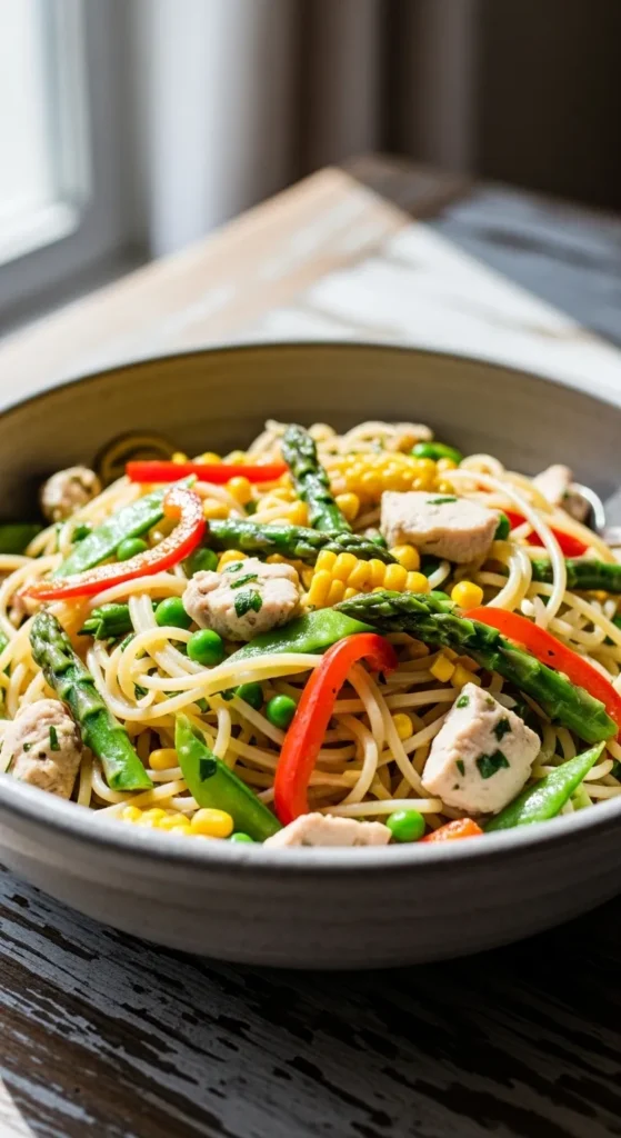 Mild Chicken Pasta Primavera