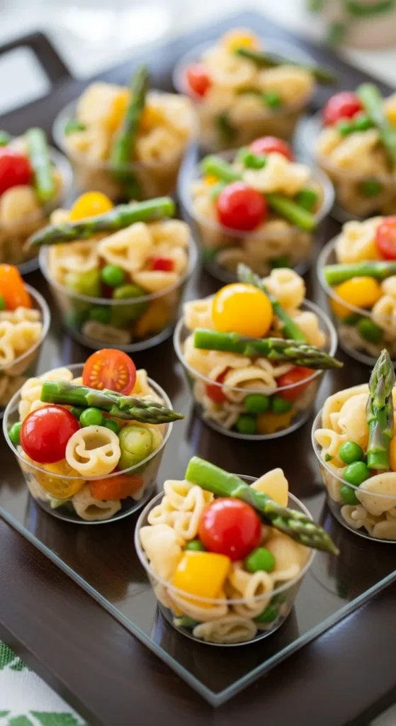 Mini Pasta Primavera Cups