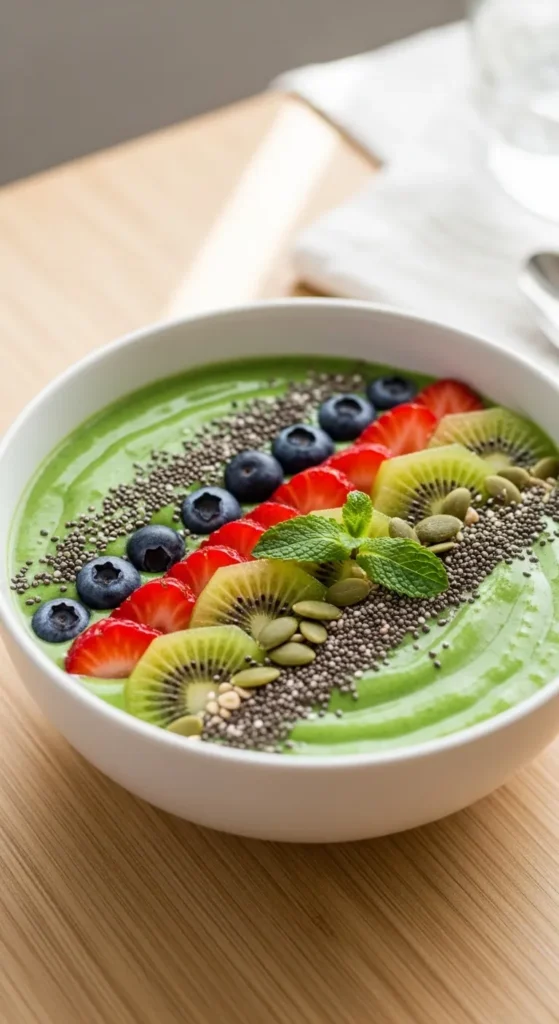 Minty Green Smoothie Bowl