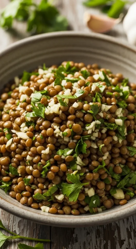 Parsley Garlic Lentils
