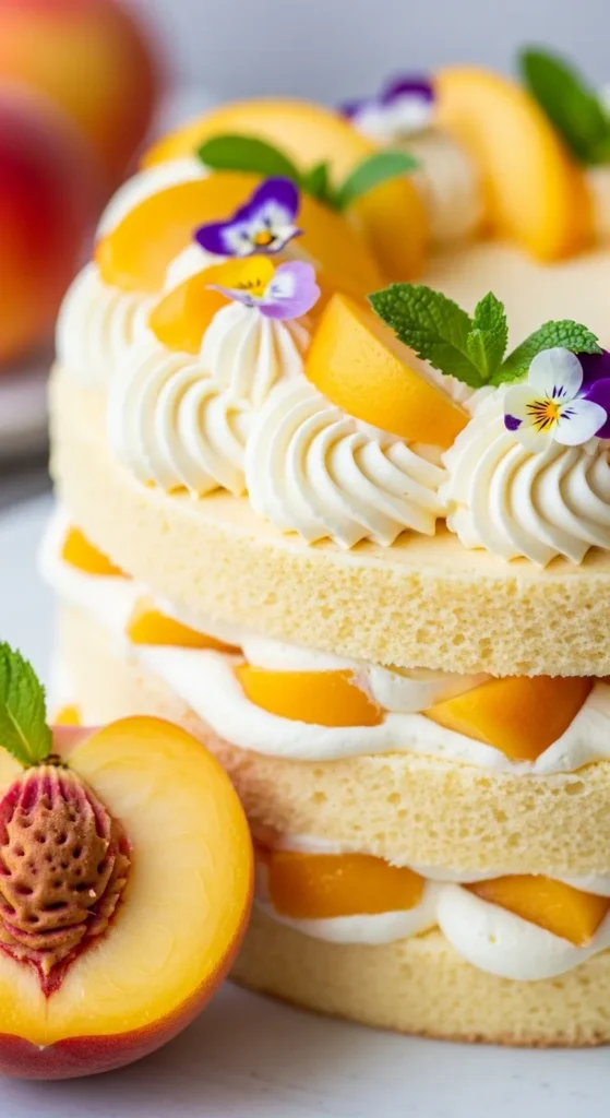 Peach Cream Spring Cake