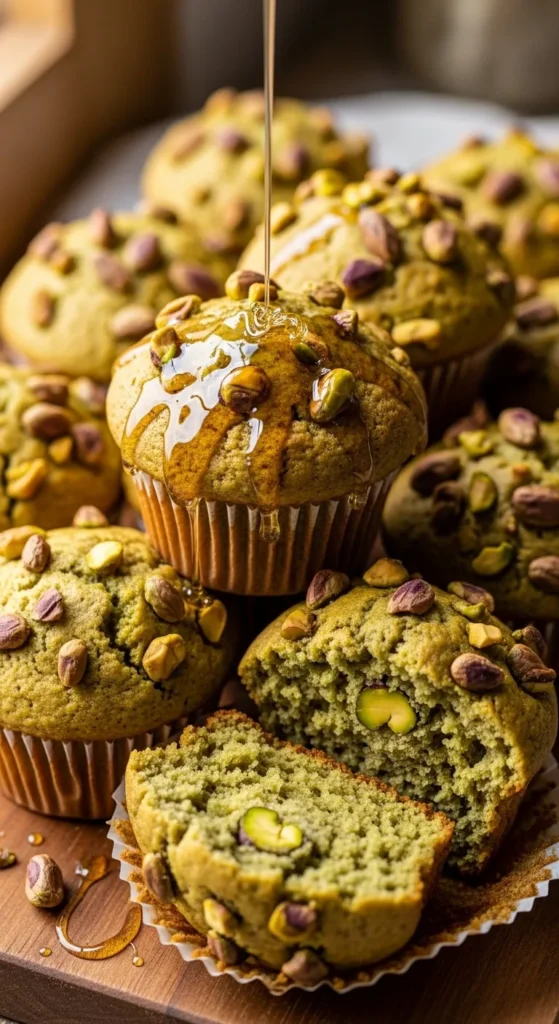 Pistachio Muffins with Honey