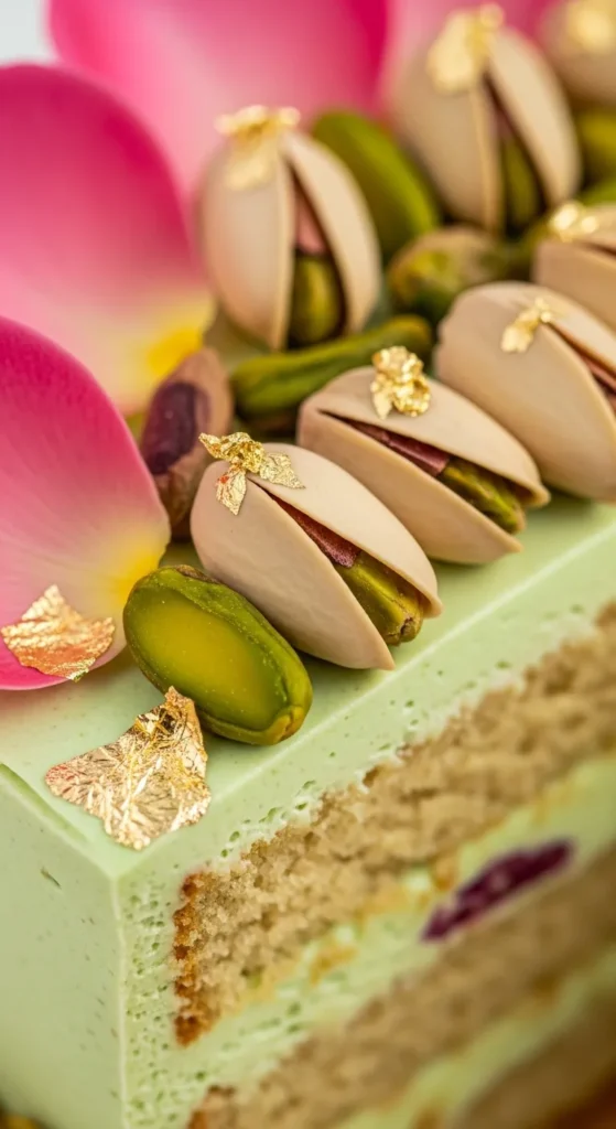Pistachio Rose Celebration Cake