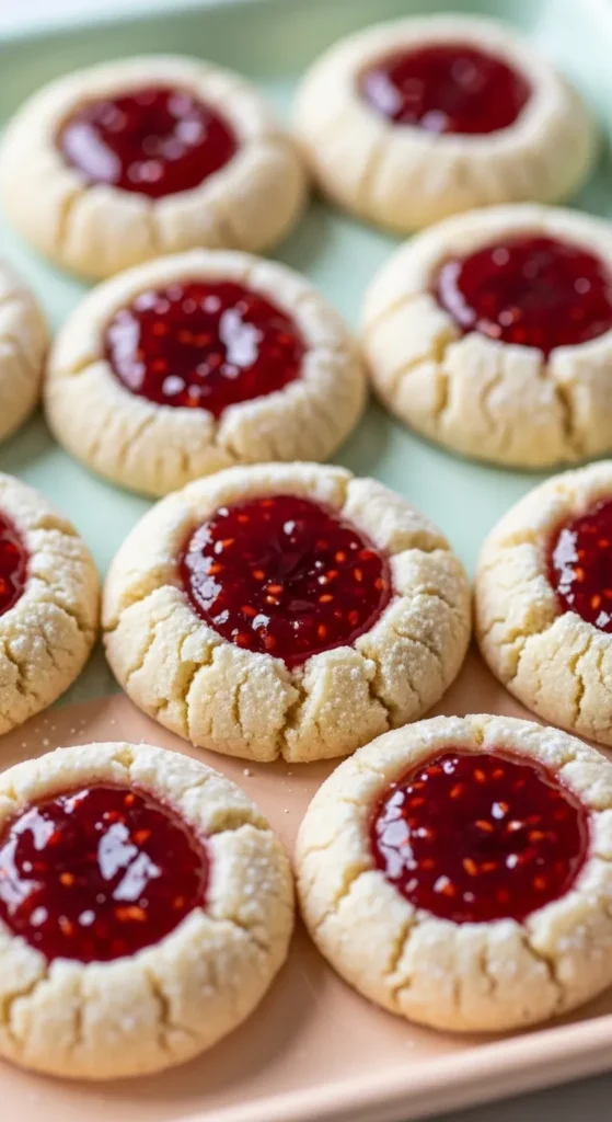 Raspberry Jam Thumbprint Cookies