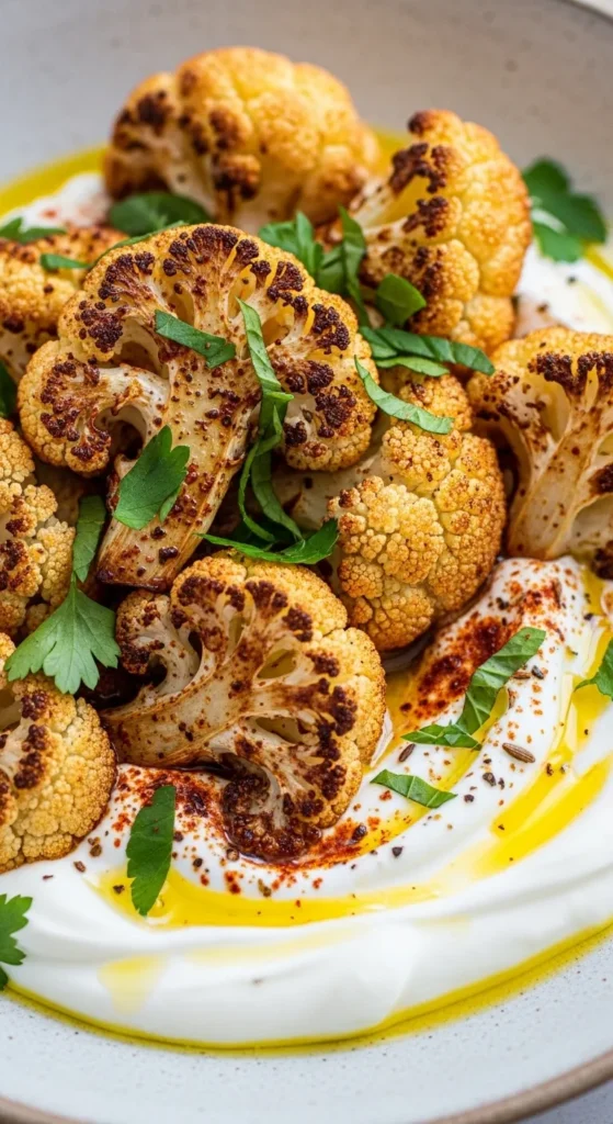 Roasted Cauliflower and Yogurt Bowl