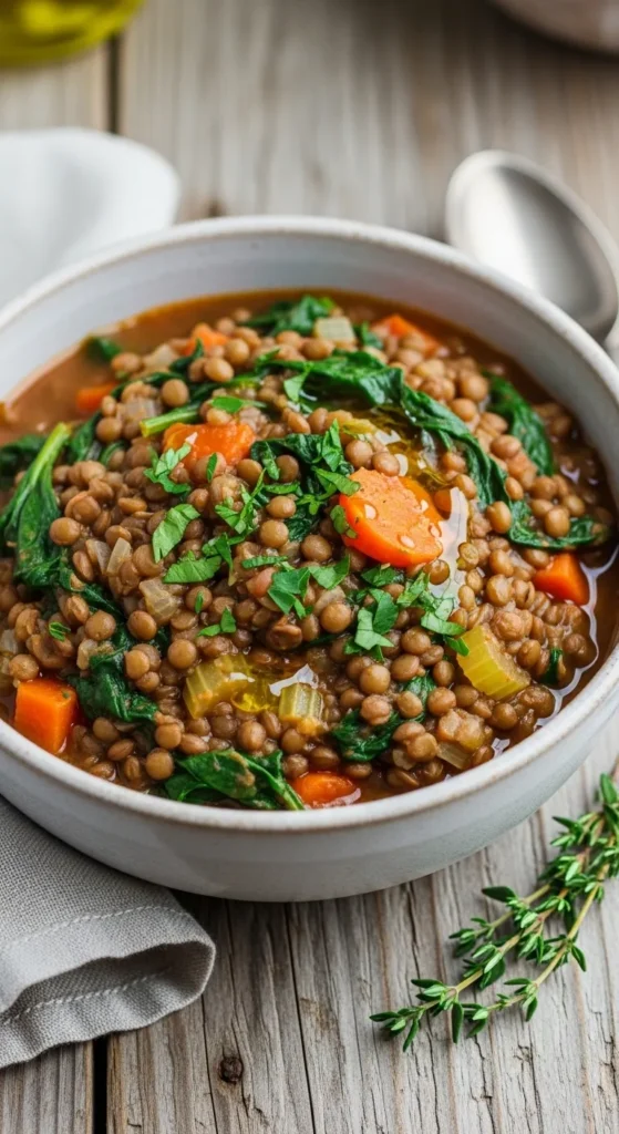 Simple Lentil and Spinach Stew