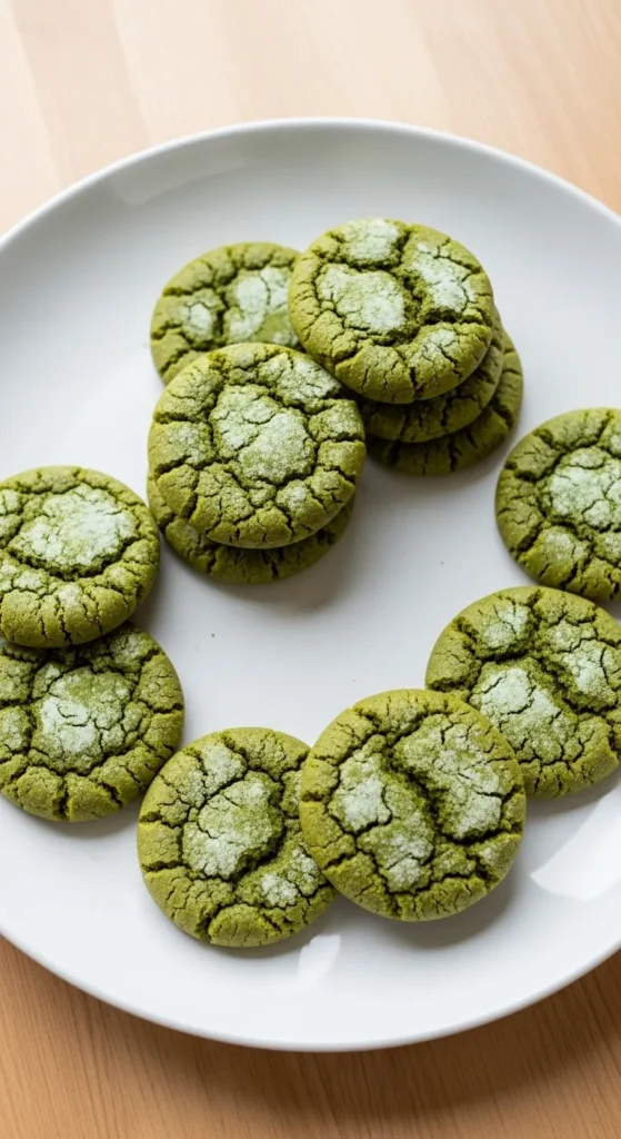 Soft Matcha Spring Cookies