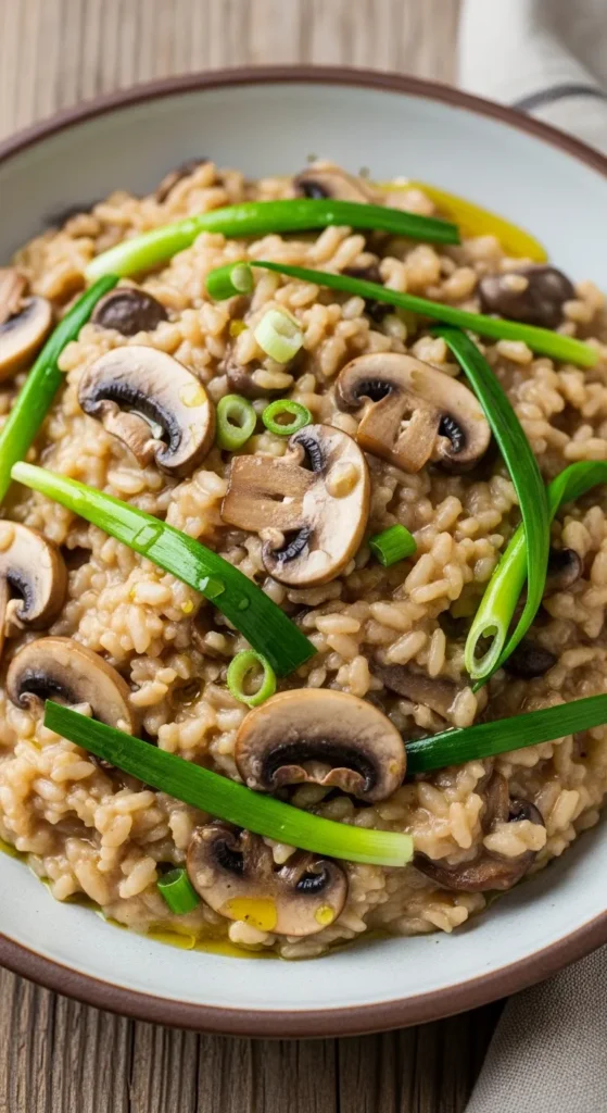 Spring Garlic Mushroom Risotto