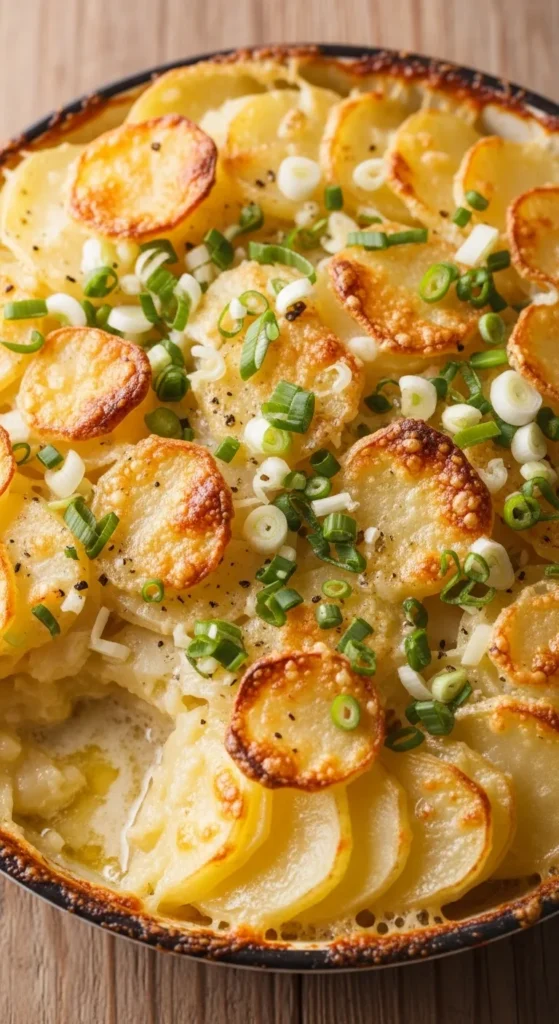 Spring Garlic and Potato Gratin