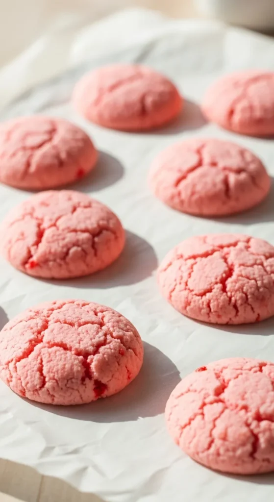 Strawberry Cake Mix Cookies