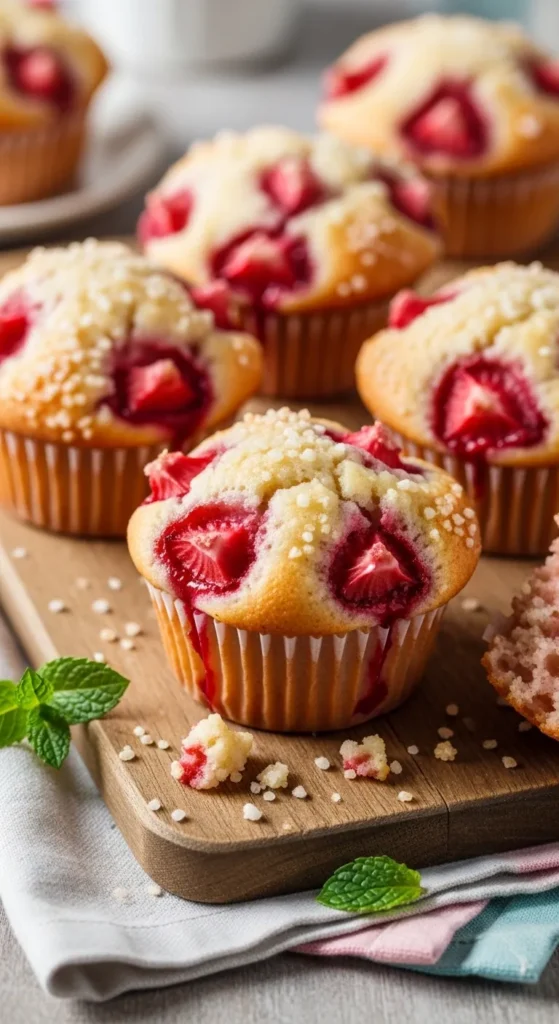 Strawberry Rhubarb Muffins