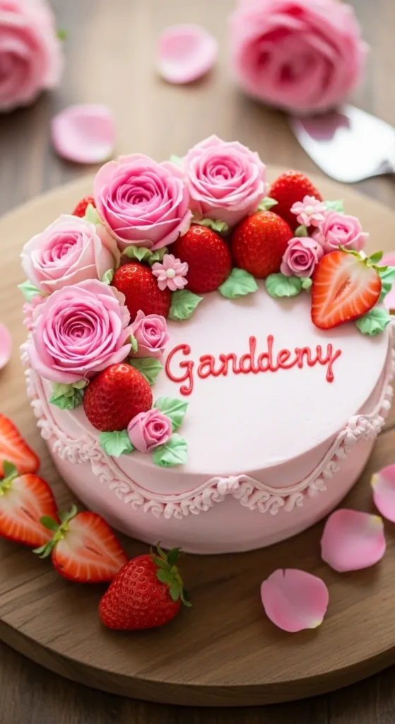 Strawberry Rose Garden Cake