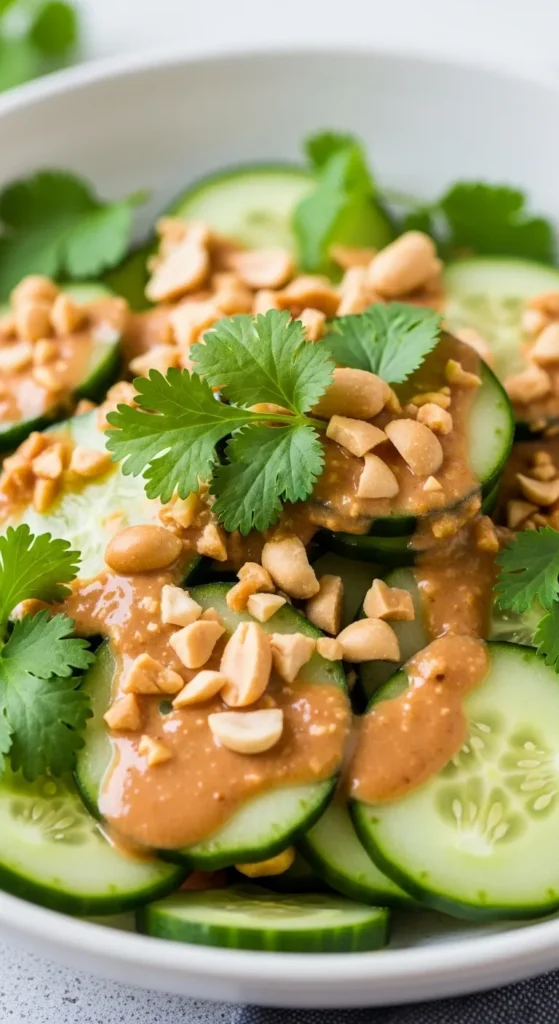Thai Cucumber Salad with Peanut Dressing