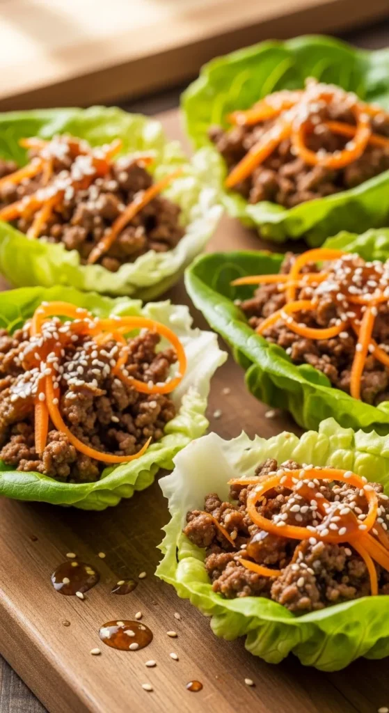 Asian Lettuce Beef Cups