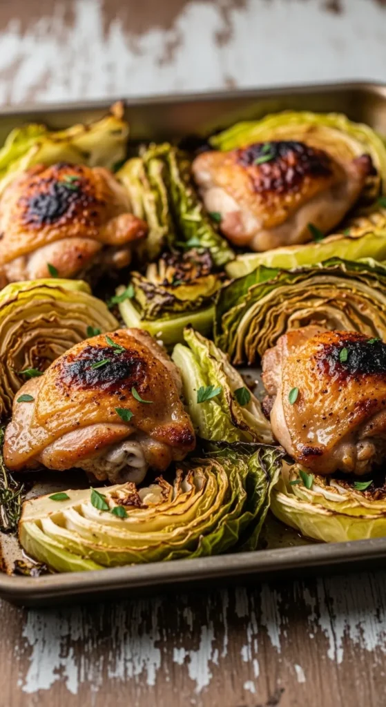 Baked Chicken Thighs with Cabbage