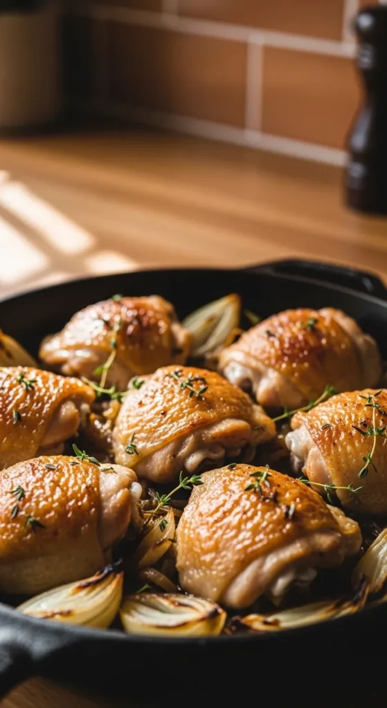 Baked Chicken Thighs with Onions