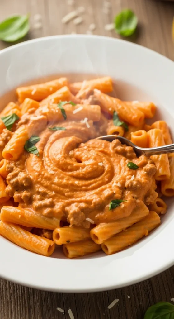 Beef Cream Tomato Pasta