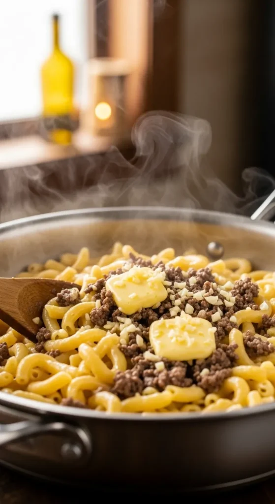Beef Garlic Butter Pasta