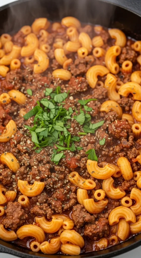 Beef Macaroni Skillet