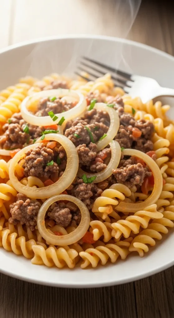 Beef Onion Pasta
