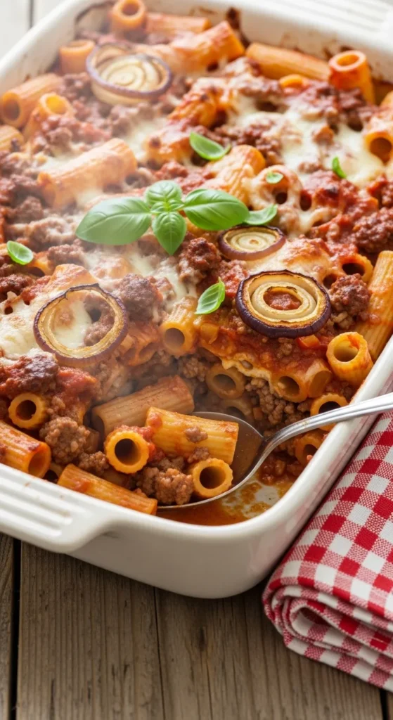  Beef Onion Tomato Pasta Bake