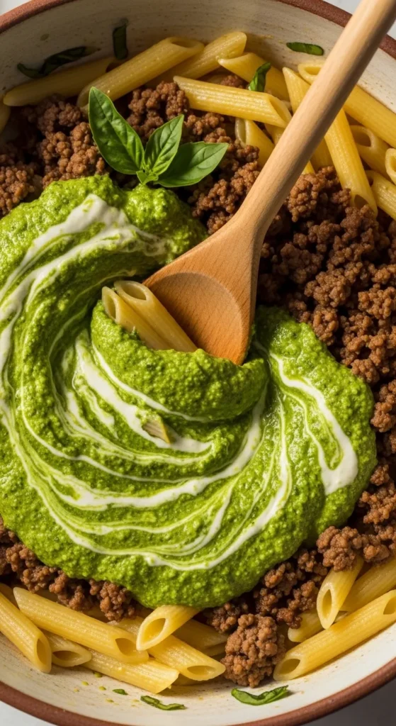 Beef Pesto Pasta