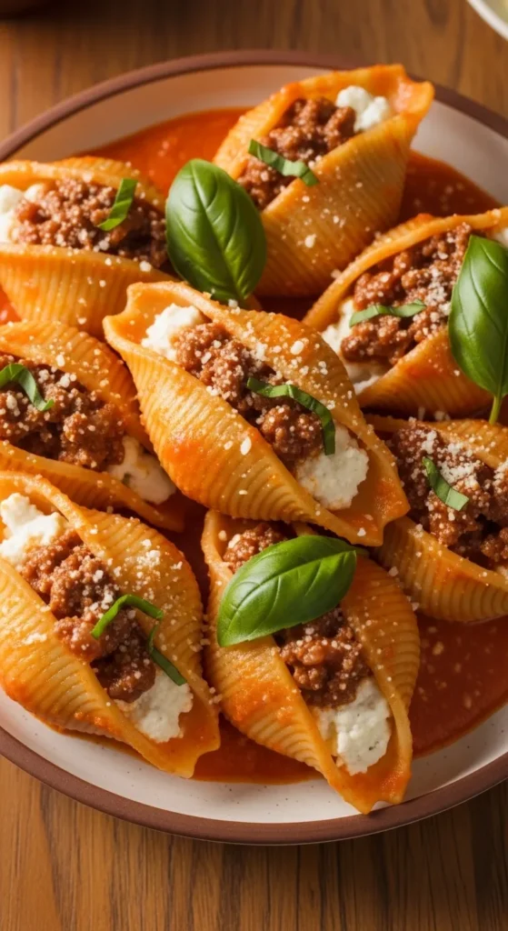 Beef Tomato Cream Shells