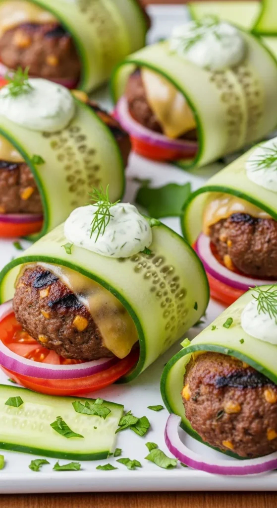 Beef and Cucumber Wraps