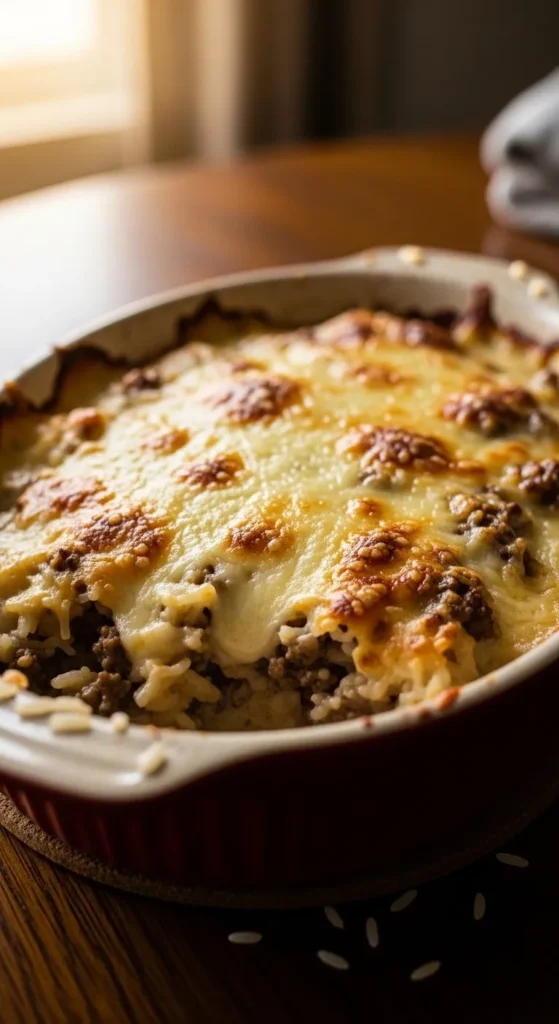 Beef and Rice Cheese Casserole