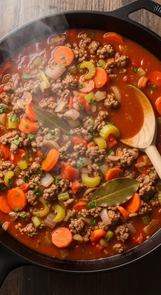 Beef and Tomato Skillet Soup