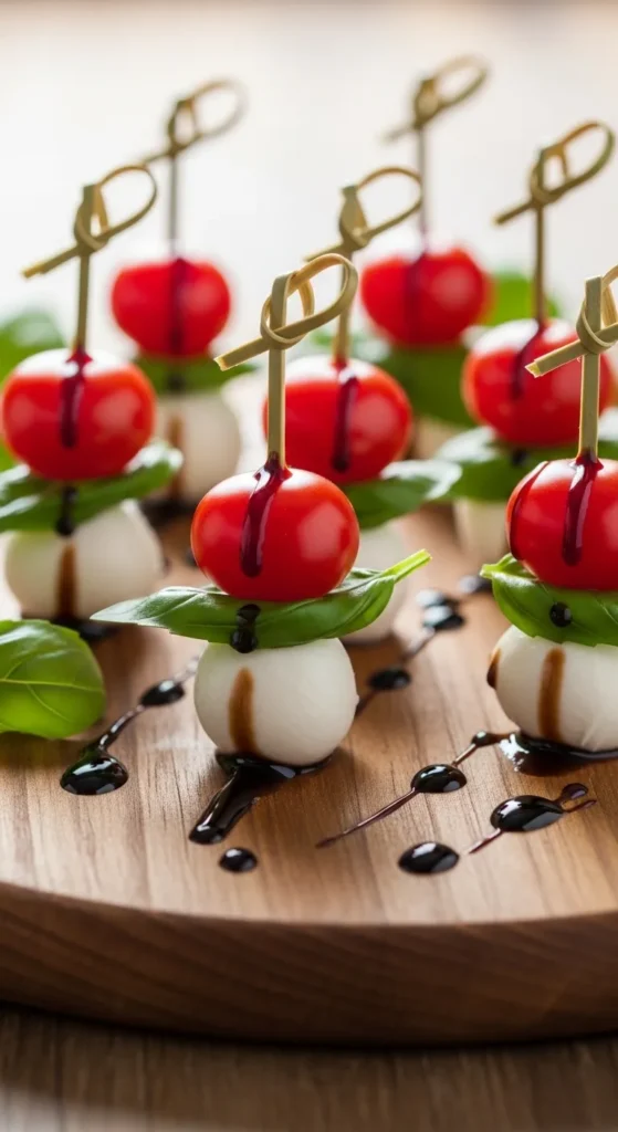 Caprese Skewers with Balsamic Drizzle