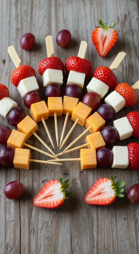 Cheese and Fruit Skewers