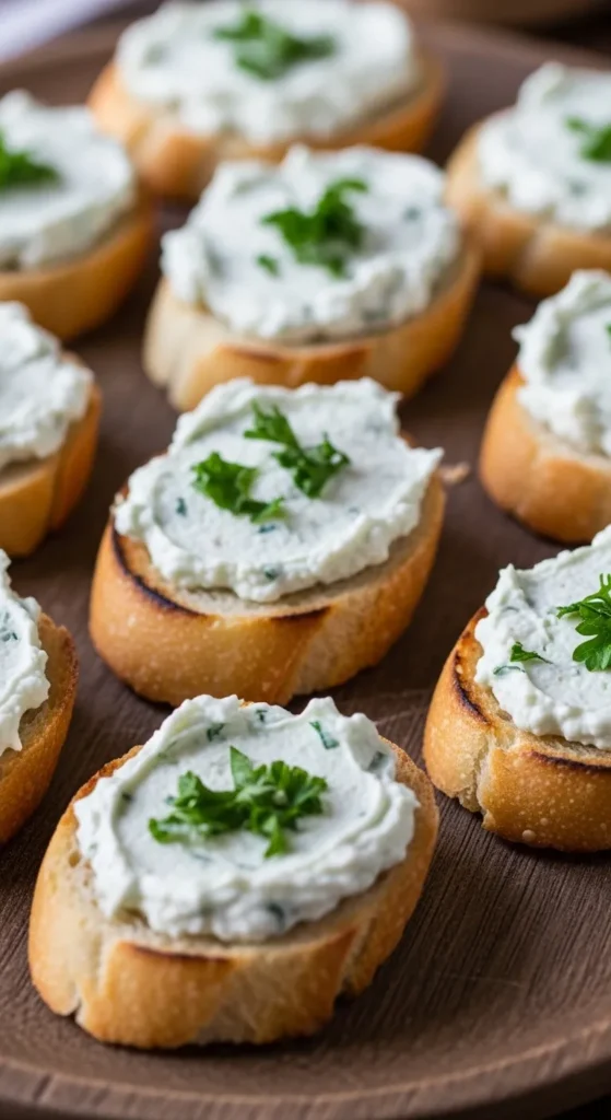  Cheese and Herb Crostini