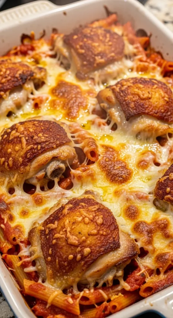 Cheesy Baked Chicken Thigh Pasta