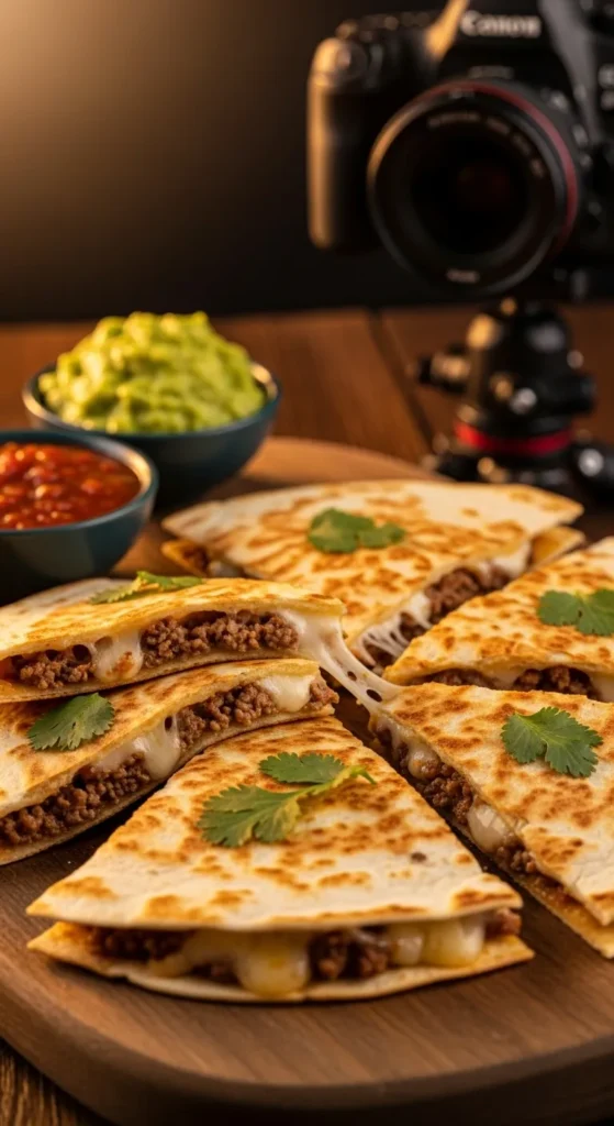 Cheesy Beef Quesadillas