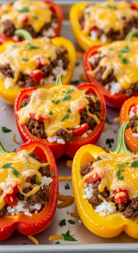  Cheesy Ground Beef Stuffed Peppers