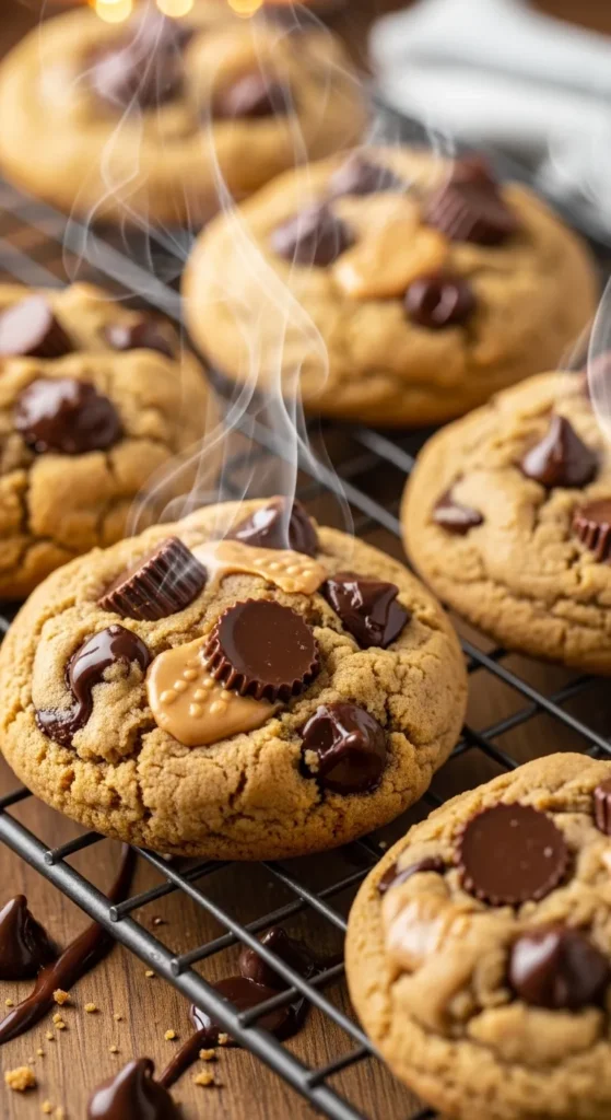 Chewy Chocolate Chip Cookies with Mini Peanut Butter Cups