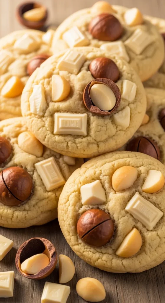 Chewy White Chocolate Macadamia Cookies