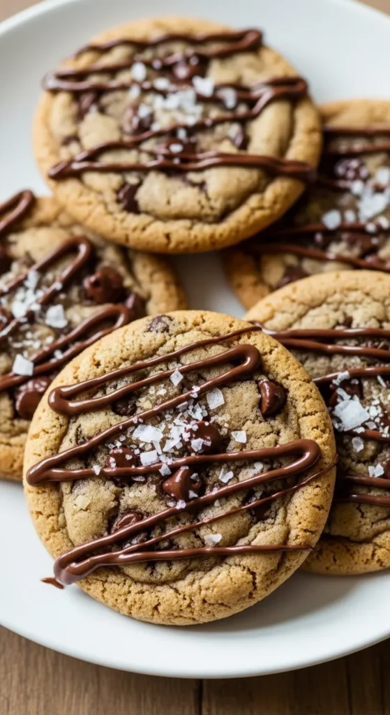 Chocolate Chip Cookies with Sea Salt Drizzle