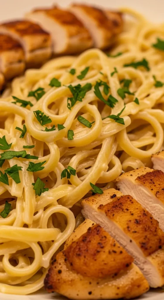 Creamy Garlic Chicken Thigh Fettuccine