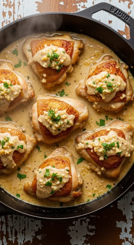 Creamy Garlic Chicken Thighs