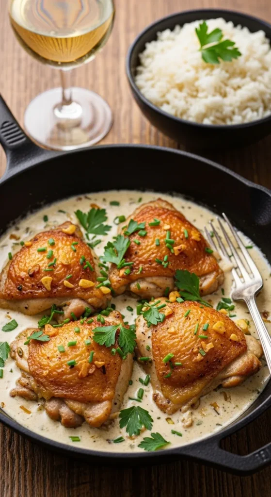Creamy Garlic Chicken Thighs