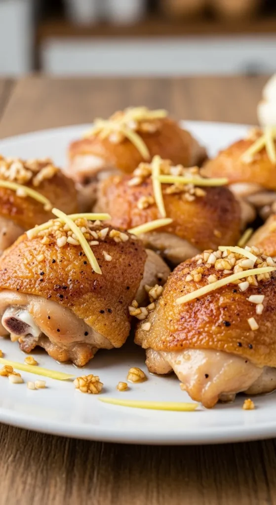 Crispy Garlic Ginger Thighs
