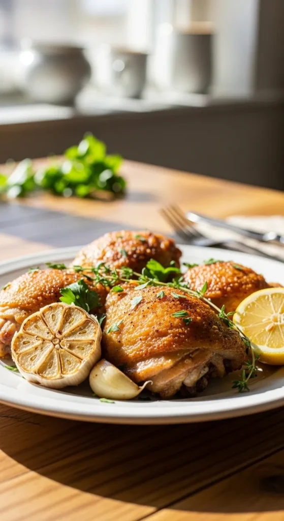 Crispy Garlic Herb Thighs