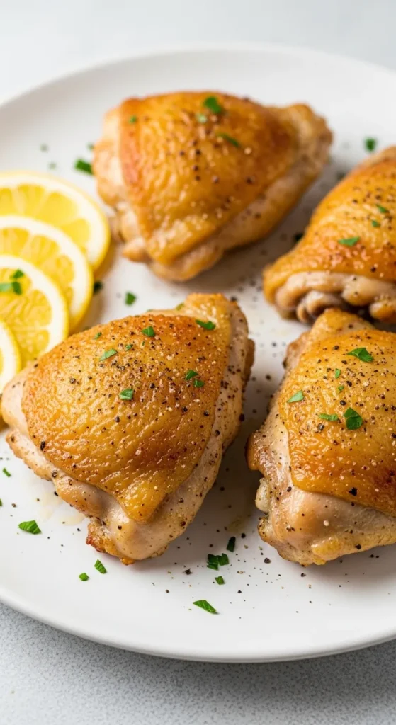 Crispy Lemon Pepper Chicken Thighs