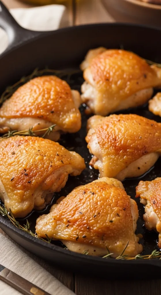 Crispy Pan-Fried Chicken Thighs