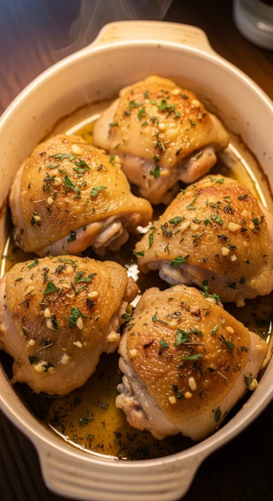 Garlic Butter Baked Chicken Thighs