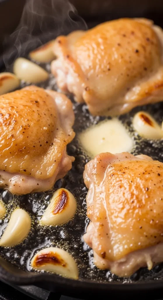 Garlic Butter Chicken Thigh Skillet